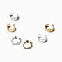 Mixed Metal Basic Ear Cuff Earrings Stackables - 6 Pack,