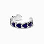 Bague d&rsquo;humeur rang de c&oelig;urs couleur argent&eacute;e,
