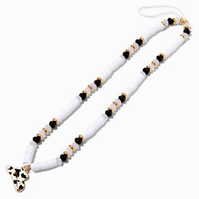 Cow Print Cowboy Hat Beaded Phone Wrist Strap,
