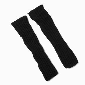 Black Sweater-Knit Leg Warmers,