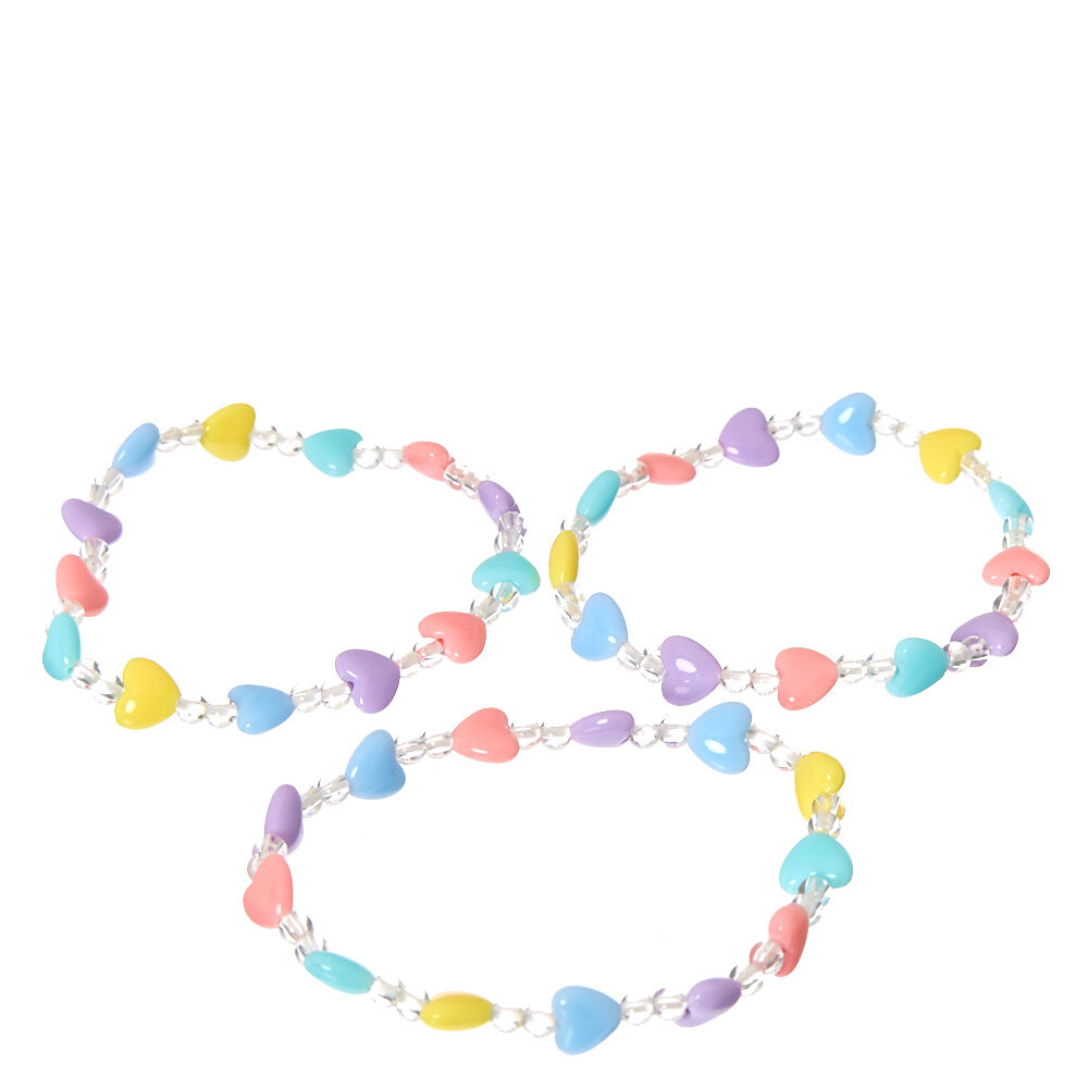 Bracelets de coeurs pastel du Club Claire's,