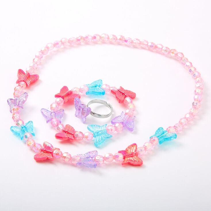 Claire&#39;s Club Beaded Butterfly Jewelry Set - 3 Pack,