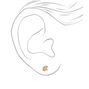 Gold Cubic Zirconia 4MM Square Stud Earrings,