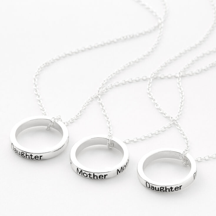 Best Friends Mother Daughter Circle Pendant Necklaces - 3 Pack,