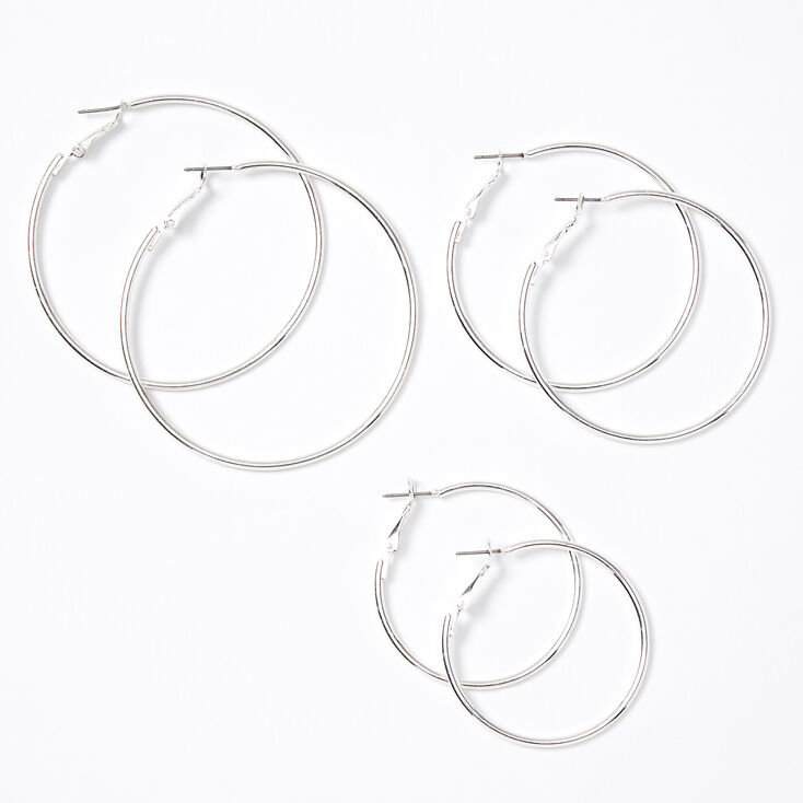 Medium Hoop Earrings  - 3 Pack,