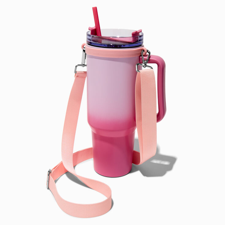 Baby Pink Crossbody Water Bottle Strap,