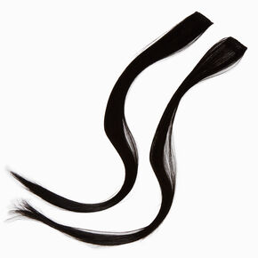Black Faux Hair Clip In Extensions - 2 Pack,