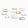 Mixed Metal Geometric Leaf Rings - 10 Pack,