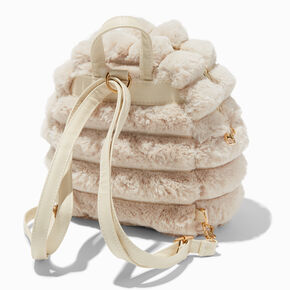 Ivory Furry Medium Backpack,