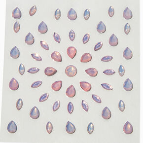 Pink &amp; Purple Teardrop Assorted Hair Gems - 80 Pack,
