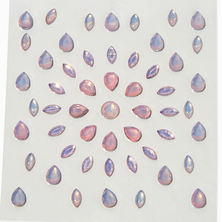 Assortiment de strass pour cheveux en forme de goutte roses et violets - Lot de 80,