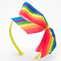 Rainbow Striped Giant Bow Headband,
