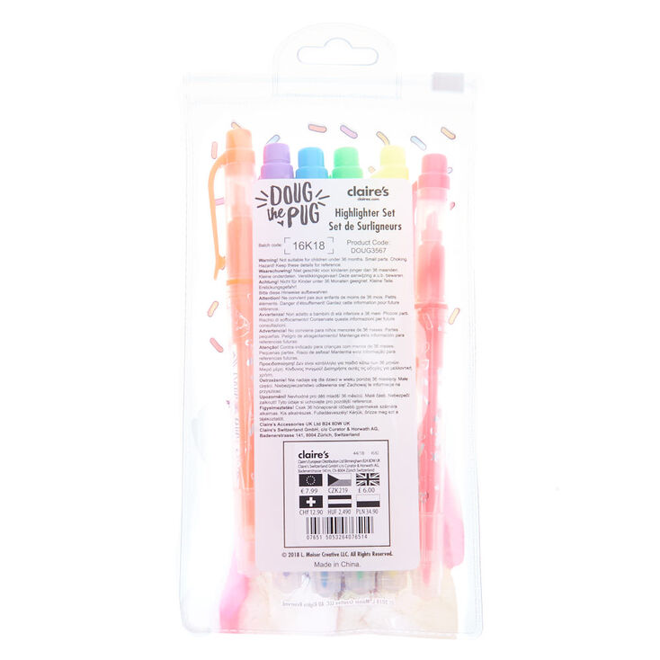 Unicorn Doug The Pug&reg; Highlighter Set - 6 pack,