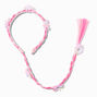 Claire&#39;s Club Pink Flower Braided Headband,