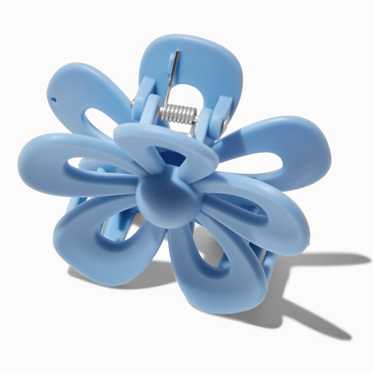 Light Blue Open Flower Hair Claw,