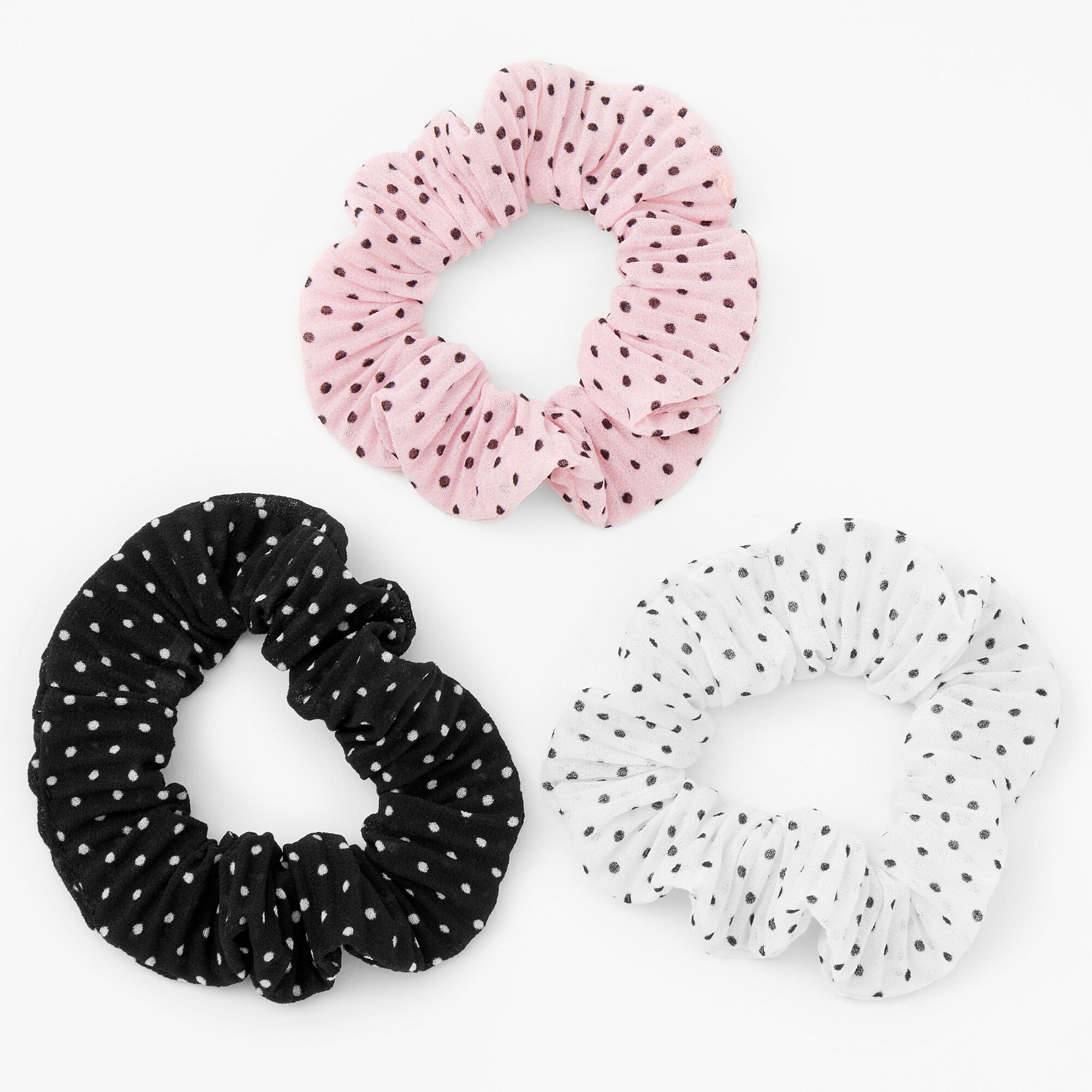 Claire's Club Polka Dot Hair Scrunchies - 3 Pack,