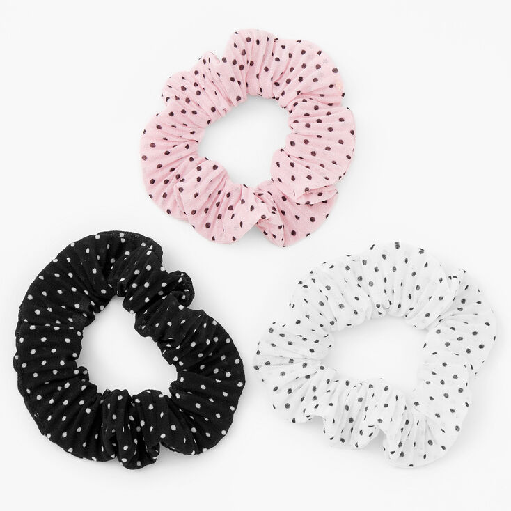 Claire&#39;s Club Polka Dot Hair Scrunchies - 3 Pack,