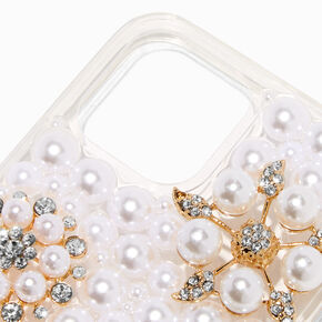 Crystal &amp; Pearl Flowers Bling Phone Case - Fits iPhone&reg; 12 Pro,