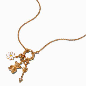 T H E M E x Claire&#39;s Girly Gold-tone Rope Chain Charm Necklace,