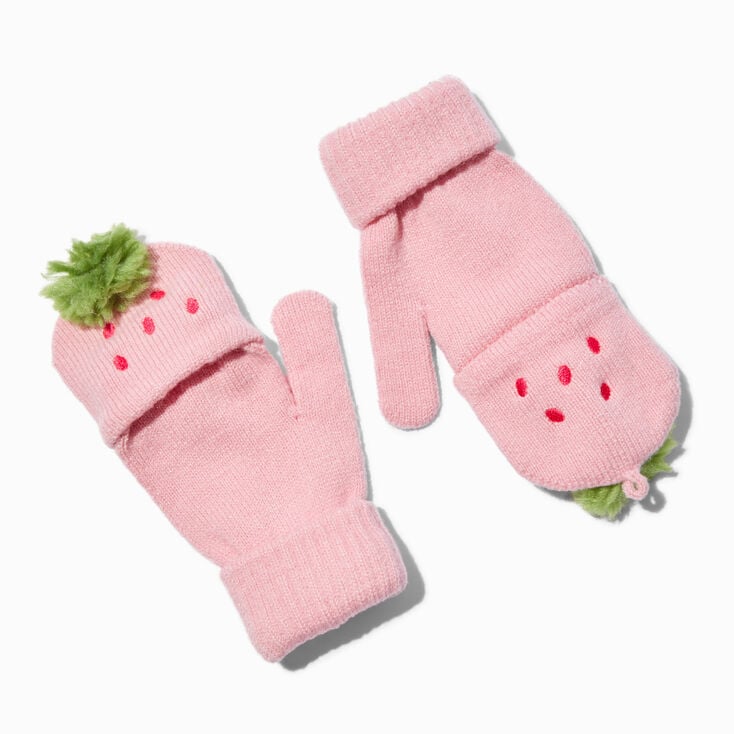 Pink Strawberry Convertible Gloves,