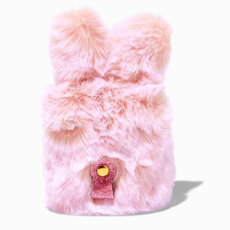 Furry Pink Bunny Earbud Case Cover - Compatible With Apple AirPods&reg;,
