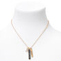 Gold Rectangular Zodiac Pendant Necklace - Gemini,