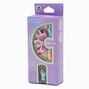 Chrome Floral Short Almond Vegan Faux Nail Set - 24 Pack,