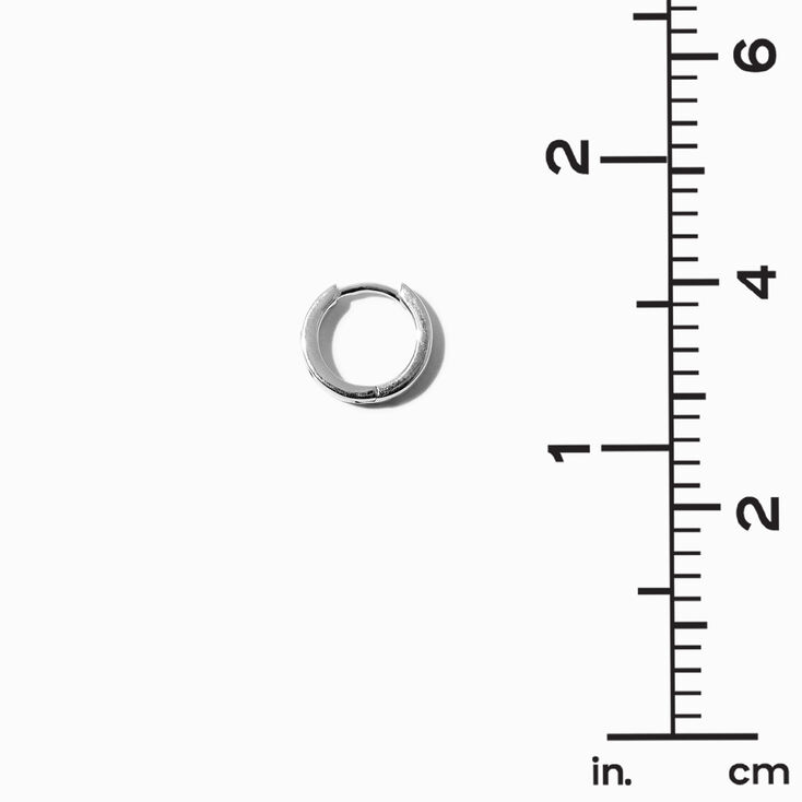 Laboratory Grown Diamond Embellished Dot 10MM Sterling Silver Wide Hoop Clicker Earrings 0.12 ct. tw.,
