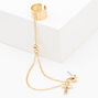 Gold Cross Ear Cuff Connector Earrings,