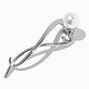 Silver Metal Pearl Banana Hair Claw,