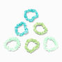 Shades of Green Skinny Silky Hair Scrunchies - 6 Pack,