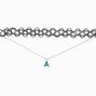 Mood Initial Multi-Strand Black Tattoo Choker Necklace - A,