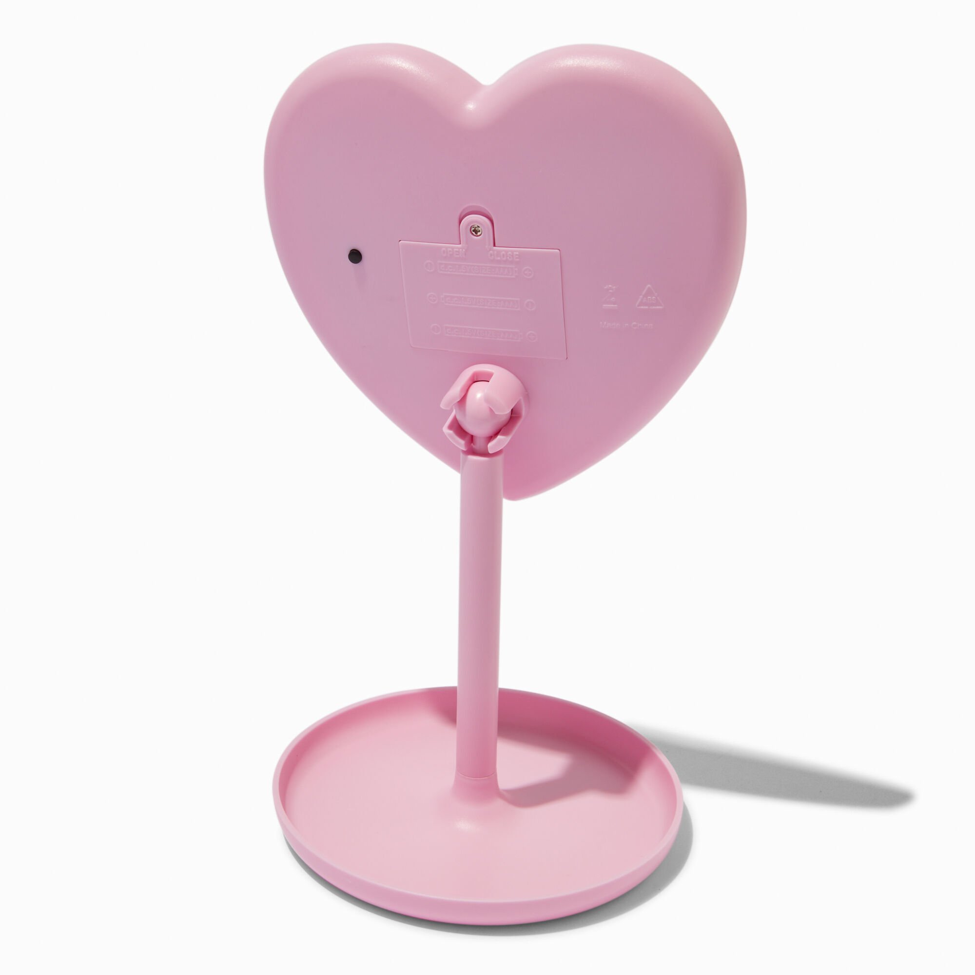 Pink Heart Light-Up Stand Mirror,
