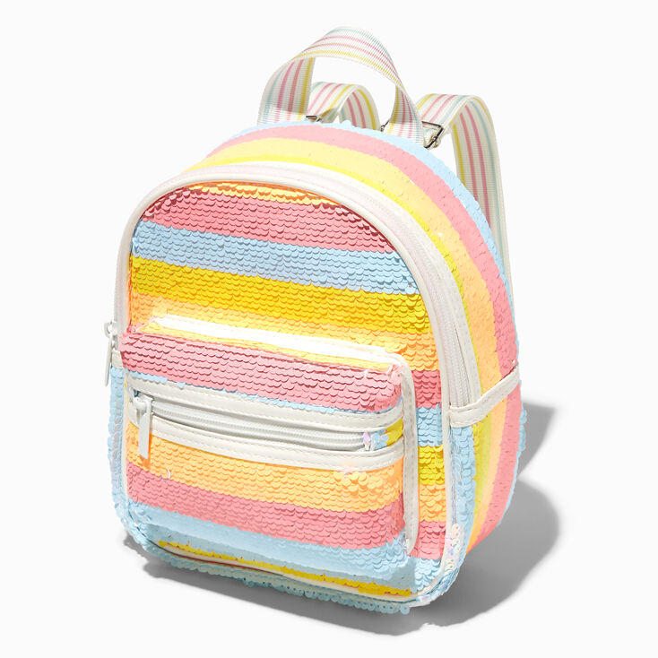 Claire&#39;s Club Sequin Striped Backpack,