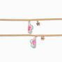 Best Friends Gold-tone Split Flower Charm Bracelets - 2 Pack,