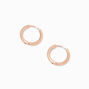 C LUXE by Claire&#39;s Rose Gold Titanium 10MM Tube Hoop Earrings,