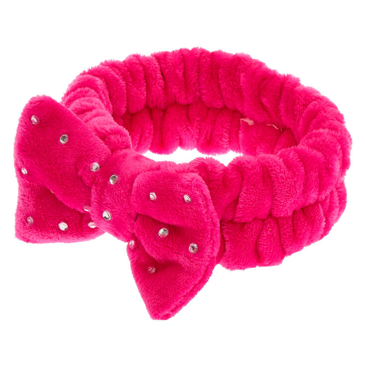 Claire's Bandeau de démaquillage à nœud - Rose