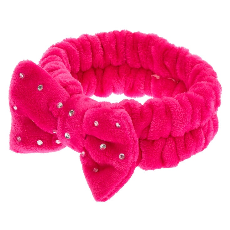 Claire's Bandeau de démaquillage à nœud - Rose