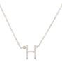 Silver Stone Initial Pendant Necklace - H,