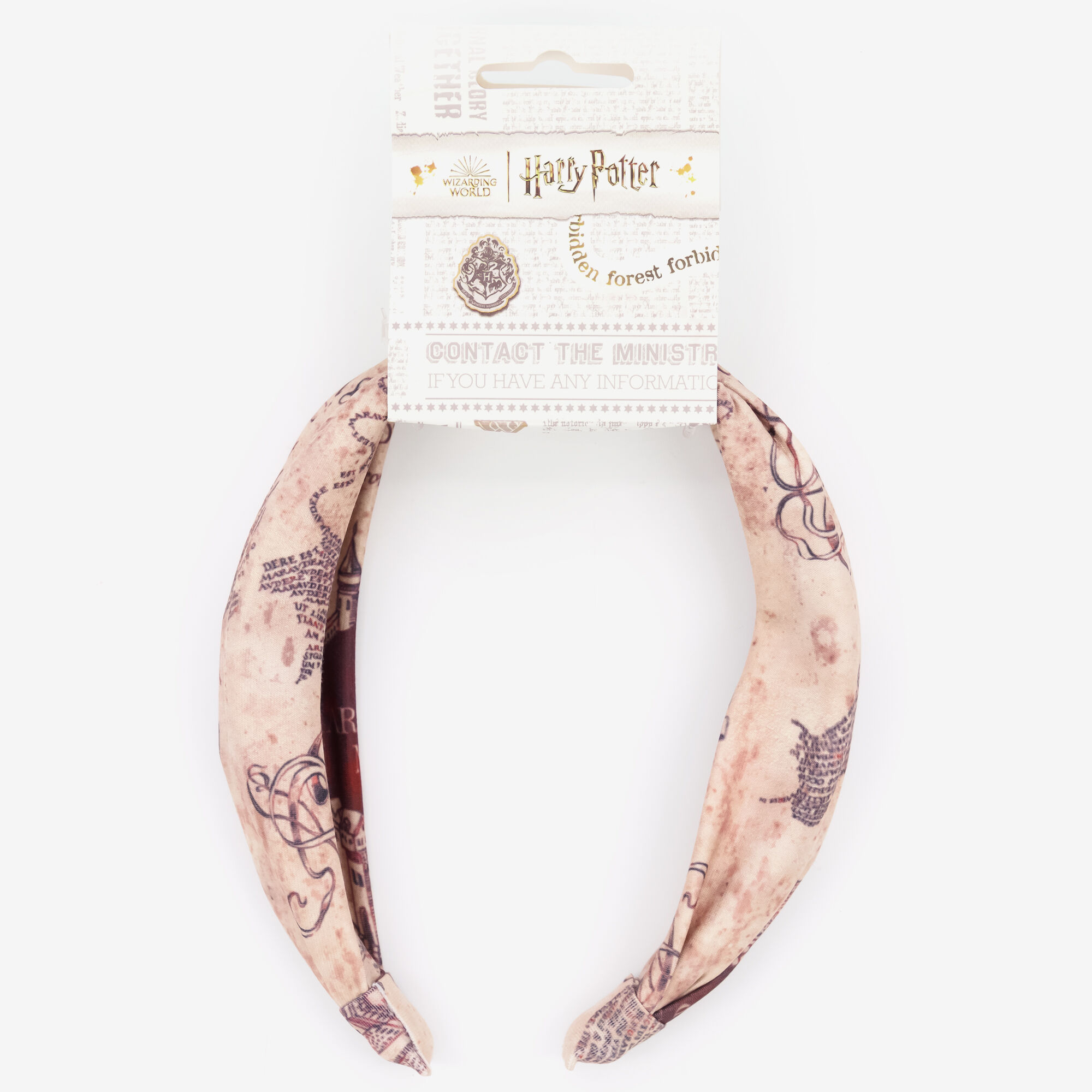 Claire's Serre-tête en imitation velours La carte du Maraudeur Harry Potter™ - Beige