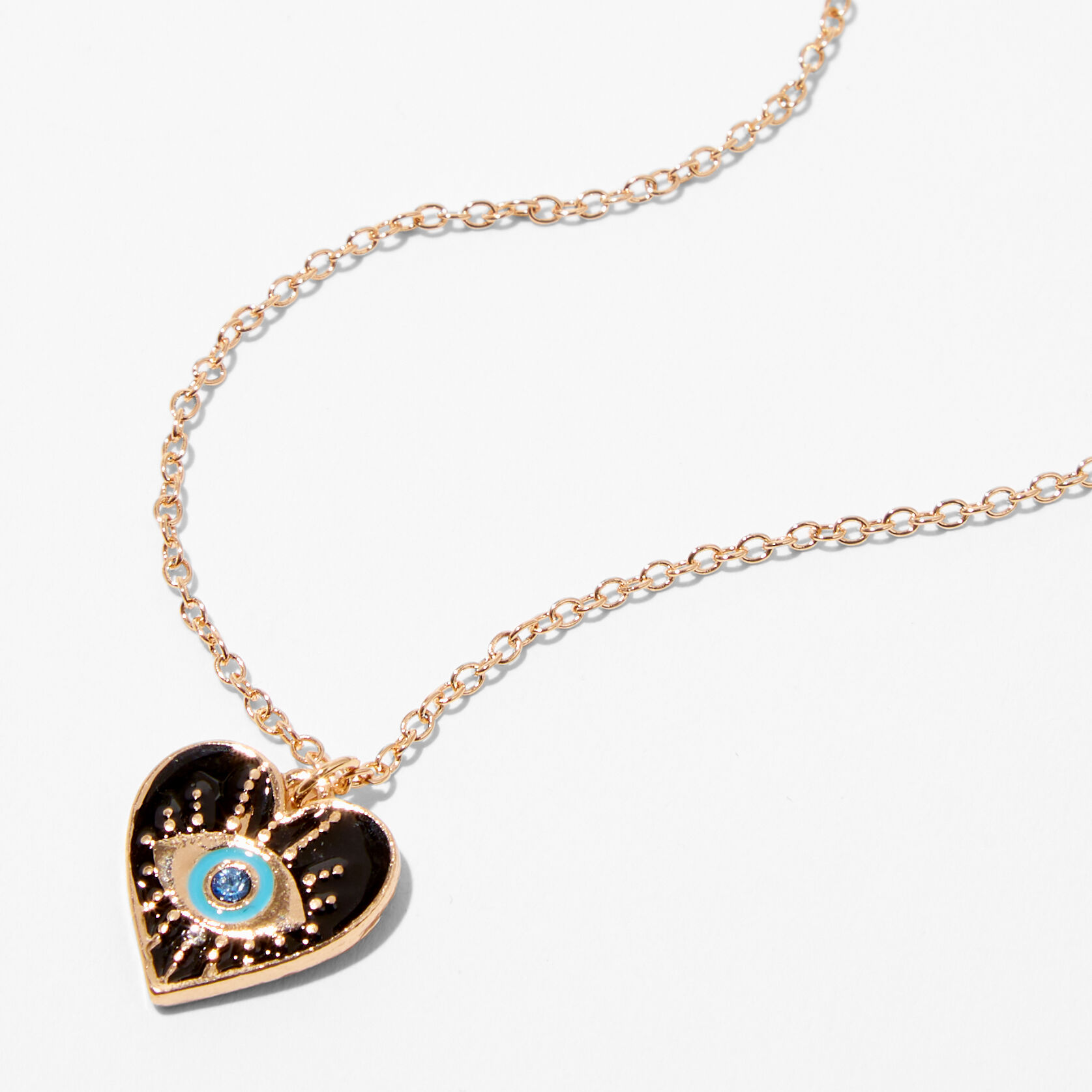 Evil eye store heart pendant