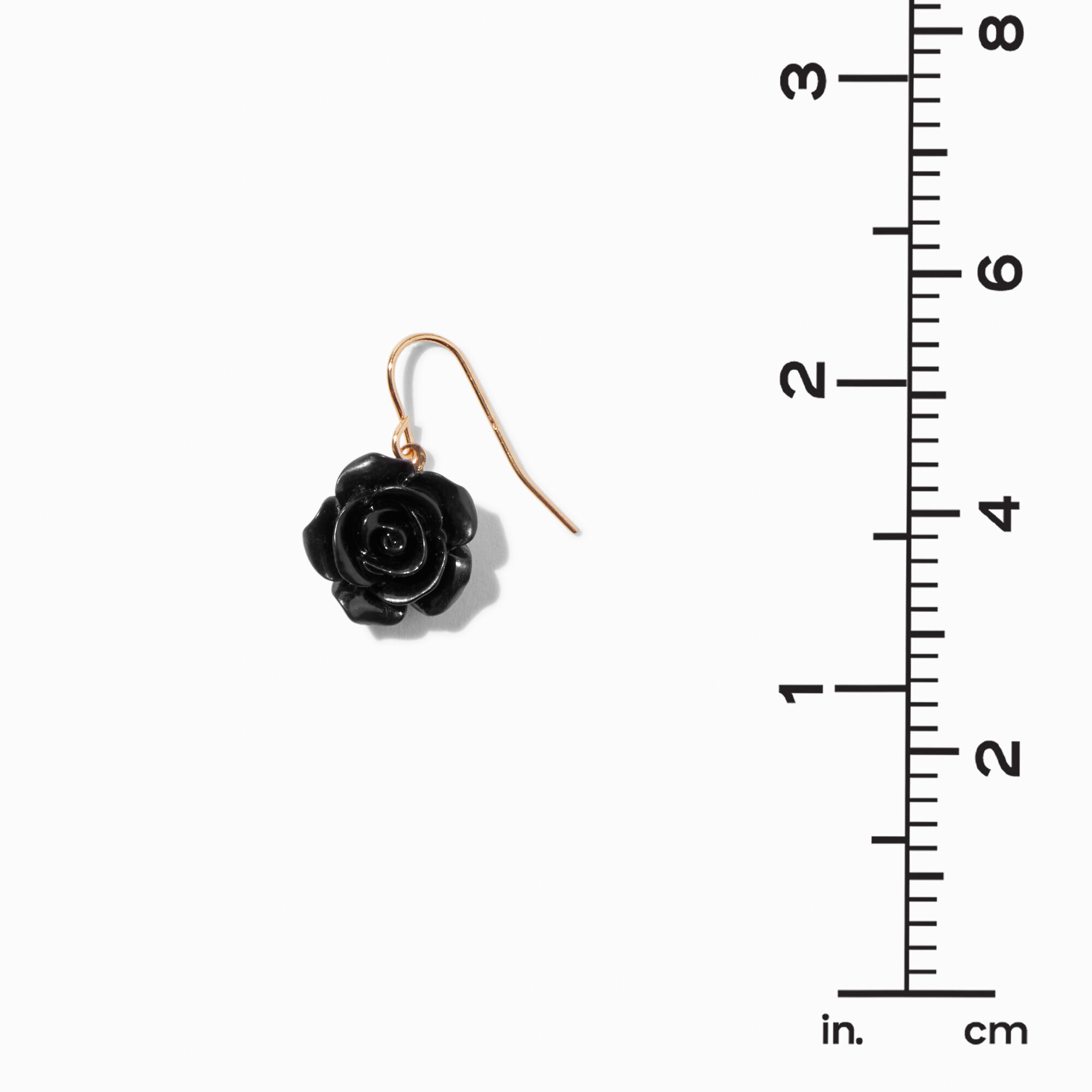 Pendantes 1,5 cm roses sculptées noires,