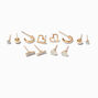 Gold-tone Mixed Heart Earring Stackables Set - 6 Pack,