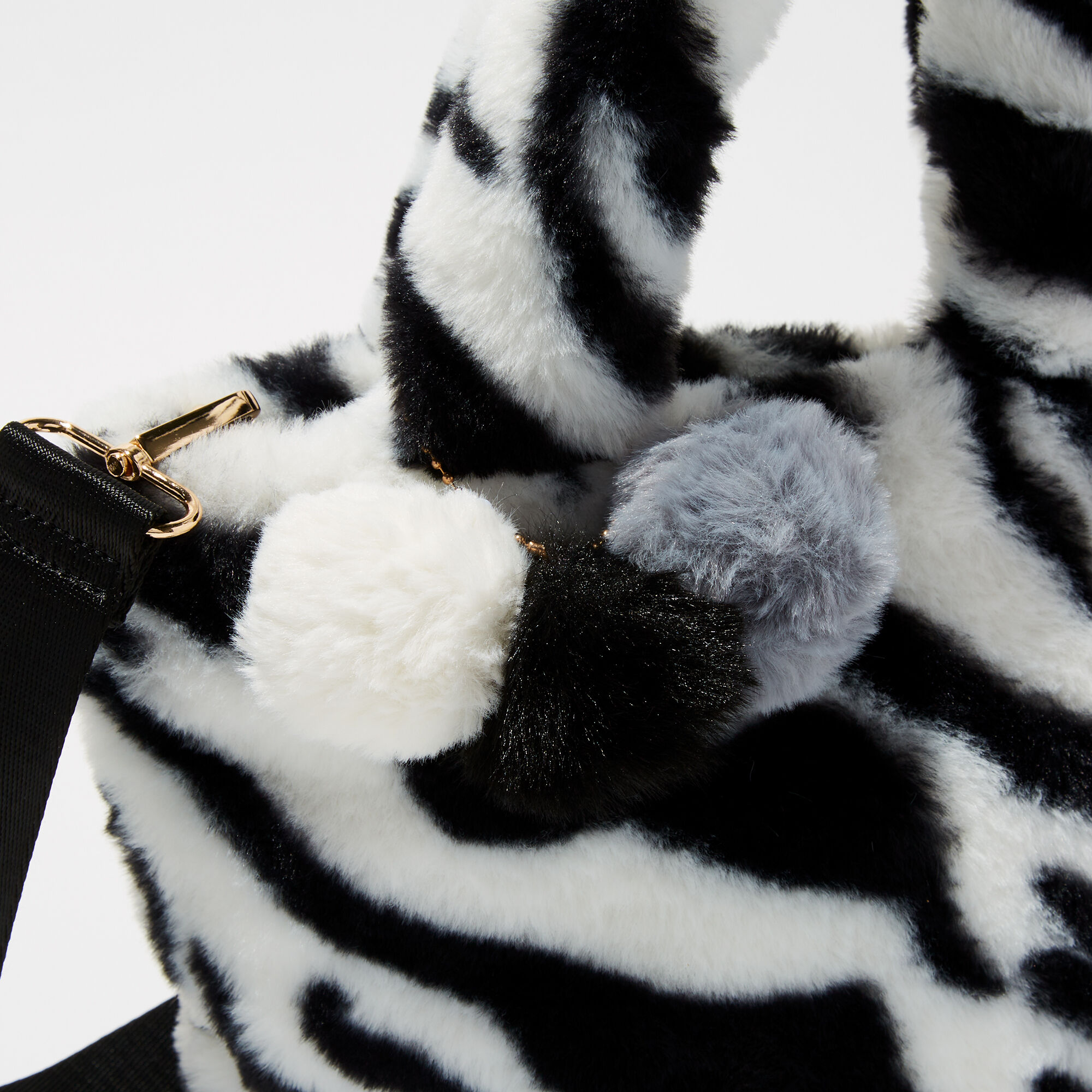 Zebra print fluffy clearance bag