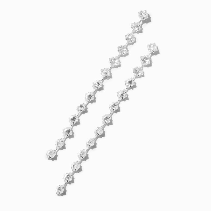 Pendantes lin&eacute;aires 9&nbsp;cm diamant d&#39;imitation serpent en zircon cubique d&#39;imitation couleur argent&eacute;e,