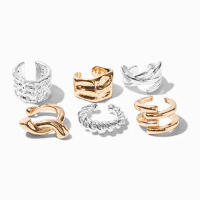 Mixed Media Stackable Ear Cuffs - 6 Pack,