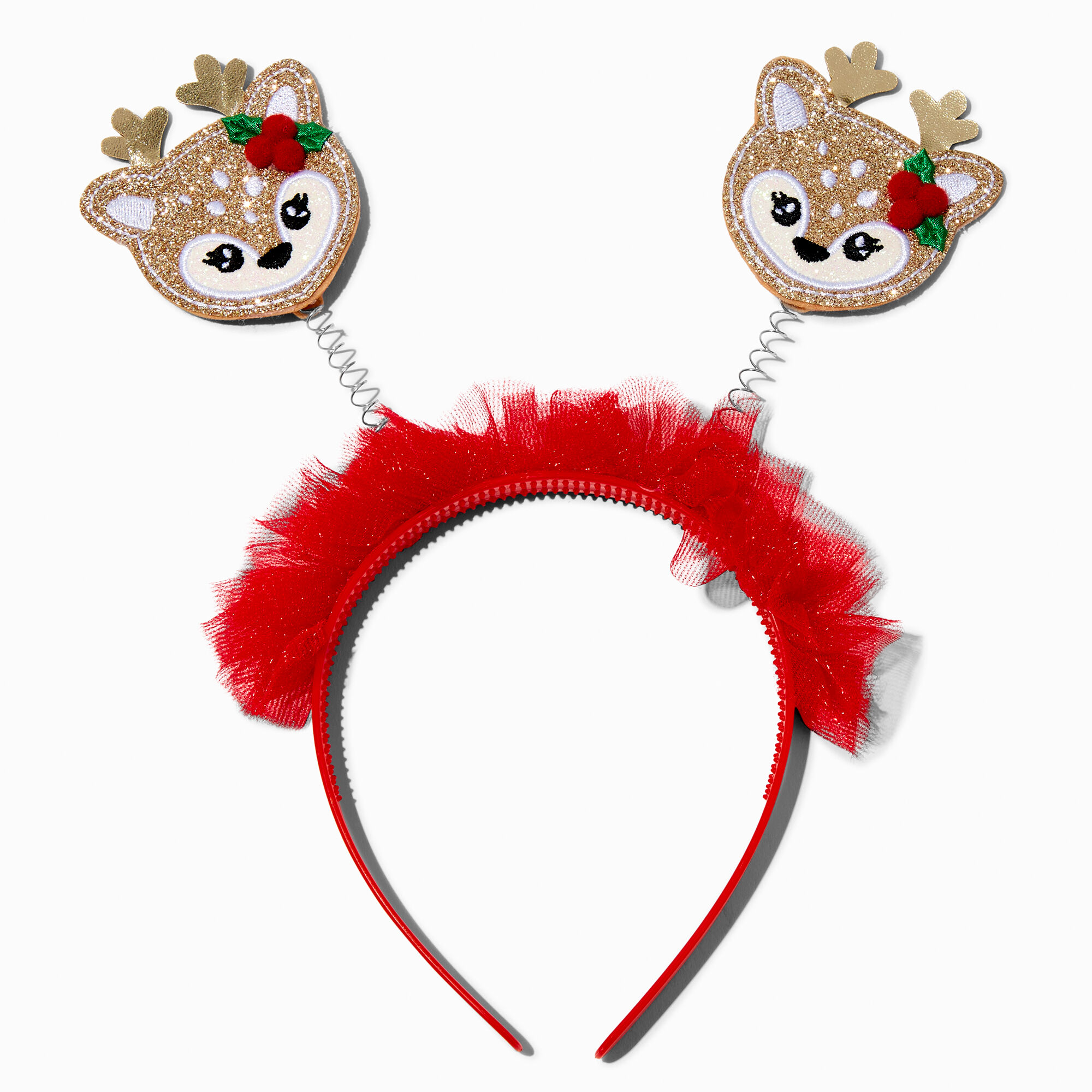 View Claires Holiday Reindeer Bopper Headband Red information