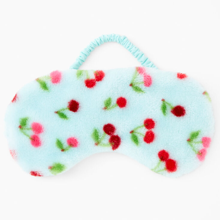 Plush Blue Cherry Sleeping Mask,