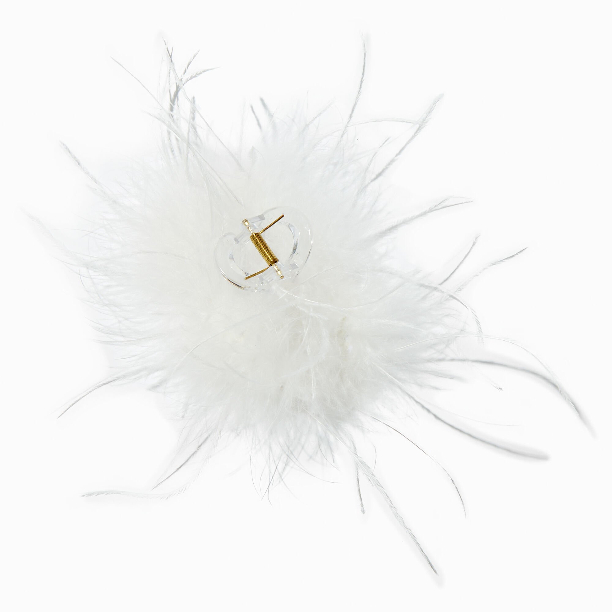 View Claires Feather Large Hair Claw White information