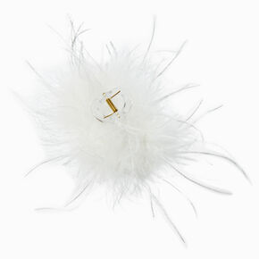 White Feather Large Hair Claw,